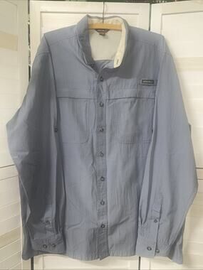 Eddie Bauer Men's XLT Checkered Button Down Poly Nylon Shirt Outdoor Hike Fish